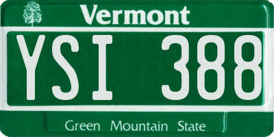 VT license plate YSI388
