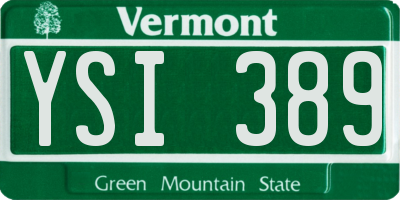 VT license plate YSI389