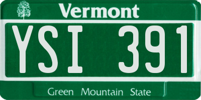 VT license plate YSI391
