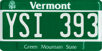 VT license plate YSI393