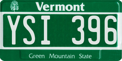 VT license plate YSI396
