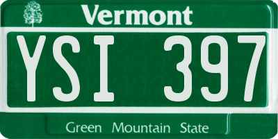VT license plate YSI397