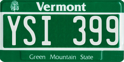 VT license plate YSI399