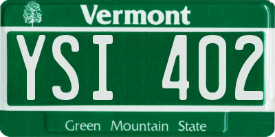 VT license plate YSI402