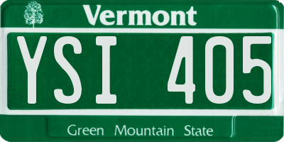 VT license plate YSI405