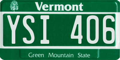 VT license plate YSI406