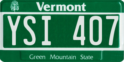 VT license plate YSI407