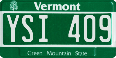 VT license plate YSI409