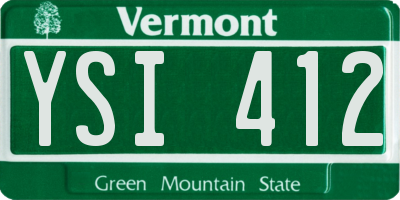 VT license plate YSI412
