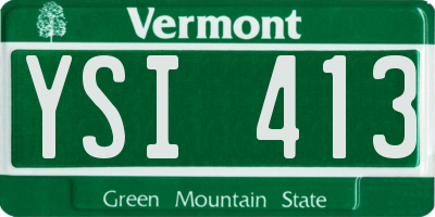 VT license plate YSI413
