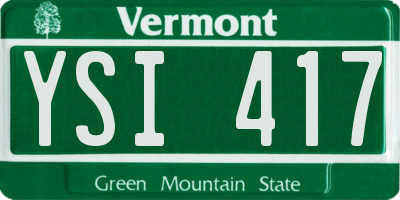 VT license plate YSI417