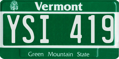 VT license plate YSI419