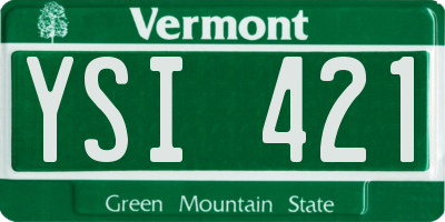 VT license plate YSI421