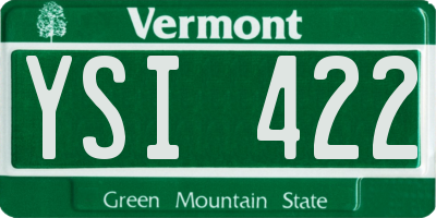 VT license plate YSI422
