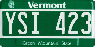 VT license plate YSI423