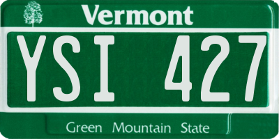 VT license plate YSI427