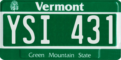 VT license plate YSI431