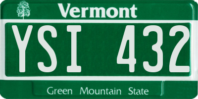 VT license plate YSI432