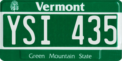 VT license plate YSI435