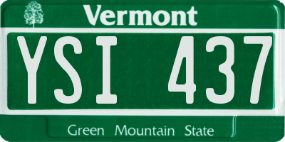 VT license plate YSI437