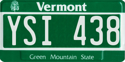 VT license plate YSI438