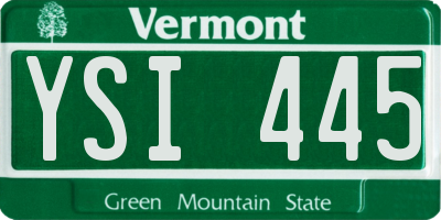 VT license plate YSI445