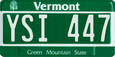 VT license plate YSI447