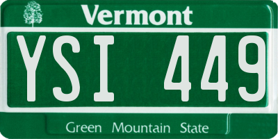 VT license plate YSI449