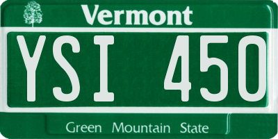 VT license plate YSI450