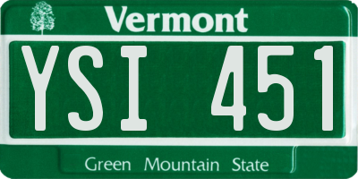 VT license plate YSI451