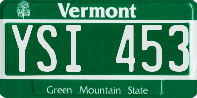 VT license plate YSI453