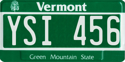 VT license plate YSI456