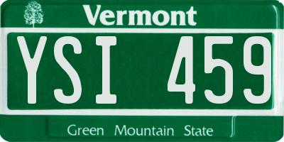 VT license plate YSI459