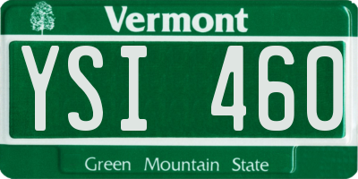 VT license plate YSI460