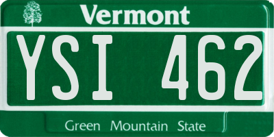 VT license plate YSI462