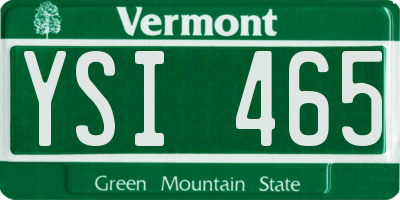 VT license plate YSI465