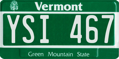 VT license plate YSI467
