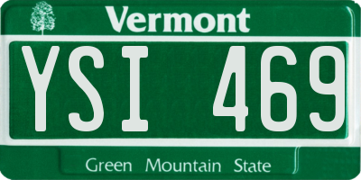 VT license plate YSI469