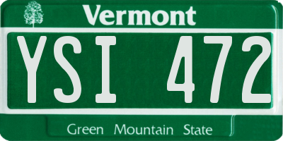 VT license plate YSI472