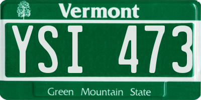 VT license plate YSI473