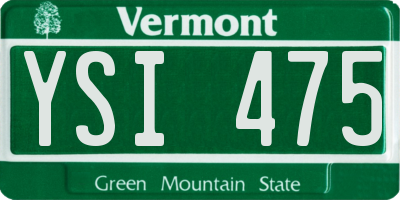 VT license plate YSI475