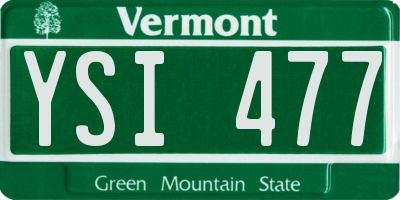 VT license plate YSI477