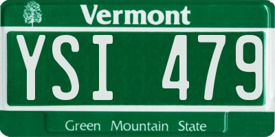 VT license plate YSI479