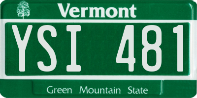 VT license plate YSI481