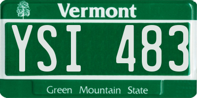VT license plate YSI483