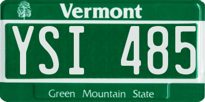 VT license plate YSI485