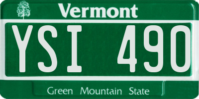 VT license plate YSI490