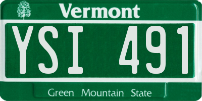VT license plate YSI491