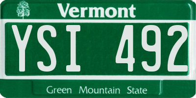 VT license plate YSI492