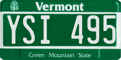 VT license plate YSI495